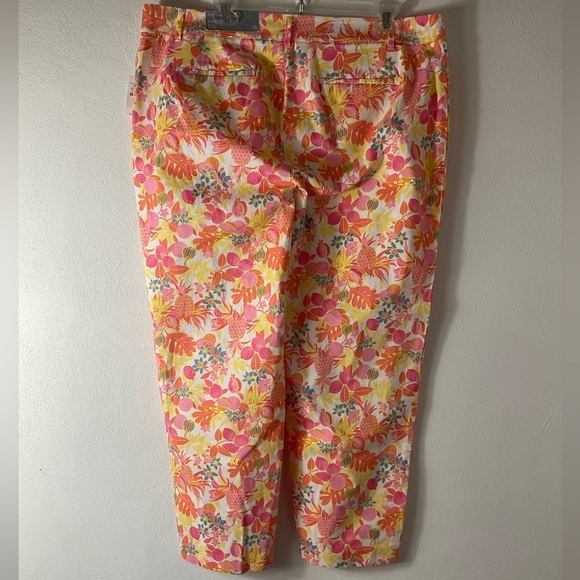 TALBOTS PERFECT CROP PANTS - CURVY FIT - FRUIT & FLOWERS SZ 16 - Picture 4 of 7